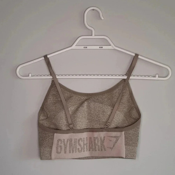 Gymshark Flex Strappy Seamless Women's Grey Sports Bra Adjustable Straps - Picture 3 of 10